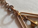 Victorian Edwardian 9ct Gold Topaz Pearl Pendant