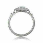 Emerald Diamond Vintage Art Deco Engagement Ring