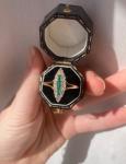 Victorian 18ct Gold Diamond Emerald Engagement Ring