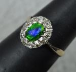 Vintage Enamel and Diamond 15ct Gold Ring
