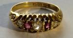 Edwardian 18ct Gold Ruby and Diamond Ring