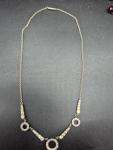 Sterling Silver Antique Necklace with Clear Stone
