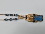 Art Deco Blue Glass Antique Necklace from Czech Republic