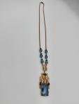 Art Deco Blue Glass Antique Necklace from Czech Republic