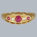 Edwardian Ruby & Diamond Five Stone Ring