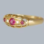 Edwardian Ruby & Diamond Five Stone Ring