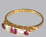 Victorian Ruby and Diamond Five-Stone Ring