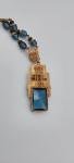 Art Deco Blue Glass Antique Necklace from Czech Republic