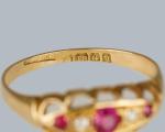 Edwardian Ruby & Diamond Five Stone Ring