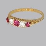 Victorian Ruby and Diamond Five-Stone Ring