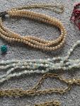 Vintage Jewelry Lot: Beads, Clip-On Earrings, Brooches
