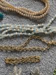 Vintage Jewelry Lot: Beads, Clip-On Earrings, Brooches