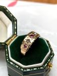 Victorian 15ct Gold Ruby and Diamond Gypsy Ring