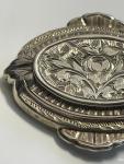 Victorian Sterling Silver Floral Engraved Brooch