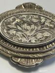 Victorian Sterling Silver Floral Engraved Brooch