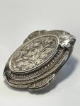 Victorian Sterling Silver Floral Engraved Brooch