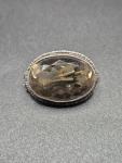Smokey Quartz Silver Brooch, Marked 830