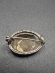 Smokey Quartz Silver Brooch, Marked 830