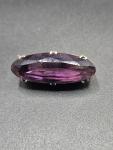 Vintage Amethyst Silver Brooch - Unmarked Design