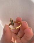 Victorian 18ct Gold Diamond Emerald Engagement Ring