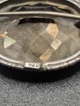 Smokey Quartz Silver Brooch, Marked 830
