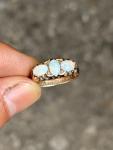 Antique 9ct Rose Gold Opal Gypsy Ring