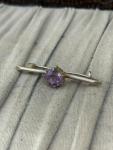 Edwardian Silver Tone Amethyst Bar Brooch Pin