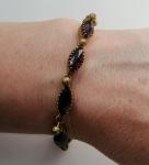Victorian Gilt Metal Bracelet with Amethyst Rhinestones