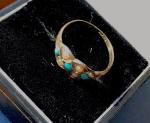 Antique 9ct Turquoise and Pearl Ring Size N