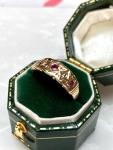 Victorian 15ct Gold Ruby and Diamond Gypsy Ring
