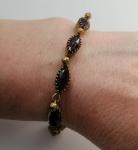 Victorian Gilt Metal Bracelet with Amethyst Rhinestones