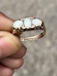 Antique 9ct Rose Gold Opal Gypsy Ring