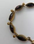 Victorian Gilt Metal Bracelet with Amethyst Rhinestones