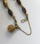 Victorian Gilt Metal Bracelet with Amethyst Rhinestones