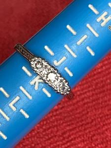 Vintage 18ct Gold Platinum Triple Diamond Ring