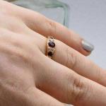 Round Cut Ruby & Diamond Antique Wedding Band