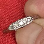 Vintage 18ct Gold Platinum Triple Diamond Ring