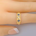 Victorian 18ct Gold Sapphire Diamond Trilogy Ring
