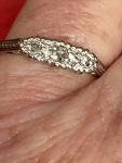 Vintage 18ct Gold Platinum Triple Diamond Ring