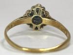 Art Deco 18ct Gold Sapphire Diamond Flower Ring