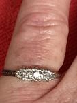 Vintage 18ct Gold Platinum Triple Diamond Ring