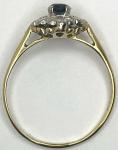 Art Deco 18ct Gold Sapphire Diamond Flower Ring