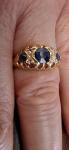 18Ct Gold Ceylon Sapphire Diamond Antique Ring