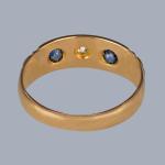 Victorian 18ct Gold Sapphire Diamond Trilogy Ring