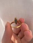Victorian 18ct Gold Diamond Emerald Engagement Ring