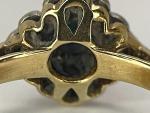 Art Deco 18ct Gold Sapphire Diamond Flower Ring