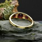 Round Cut Ruby & Diamond Antique Wedding Band