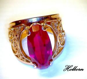14ct Rose Gold Ruby Cocktail Ring from Armenia