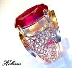 14ct Rose Gold Ruby Cocktail Ring from Armenia