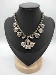 Vintage Gold Necklace with Sparkling Glass Rhinestones